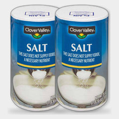 2 Containers Clover Valley Plain Salt, 26 oz