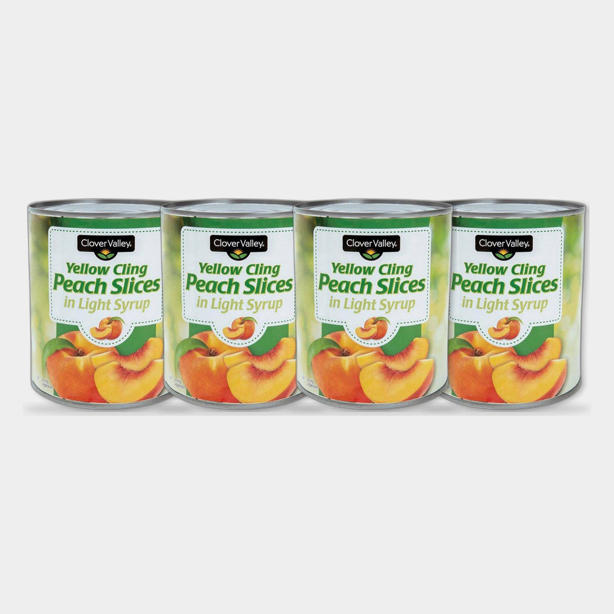 4 Cans Clover Valley Yellow Cling Peach Slices, 29 oz
