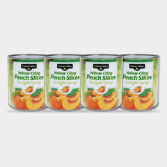 4 Cans Clover Valley Yellow Cling Peach Slices, 29 oz