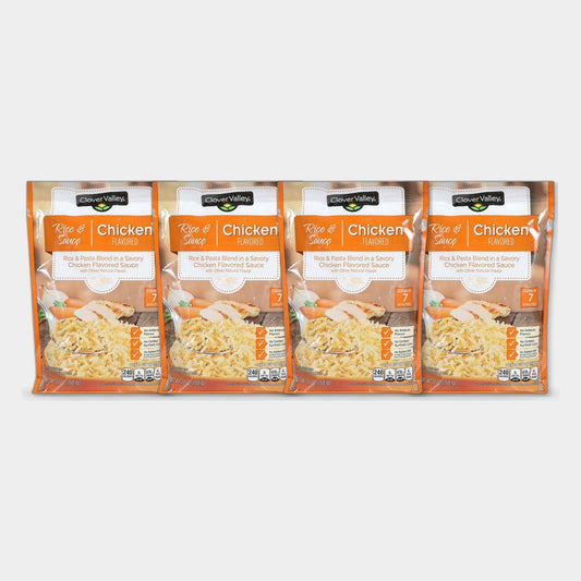 4 Boxes Clover Valley Chicken Flavored Rice & Pasta Blend, 5.6 oz