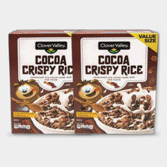 2 Boxes Clover Valley Cocoa Crispy Sweetened Rice Breakfast Cereal, 19.5 oz