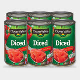 6 Cans Clover Valley Diced Tomatoes, 14.5 oz