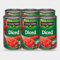 6 Cans Clover Valley Diced Tomatoes, 14.5 oz