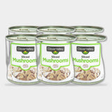 6 Cans Clover Valley Sliced Mushrooms, 4 oz