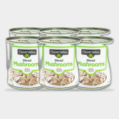 6 Cans Clover Valley Sliced Mushrooms, 4 oz