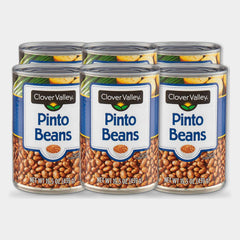 6 Cans Clover Valley Pinto Beans, 15.5 oz