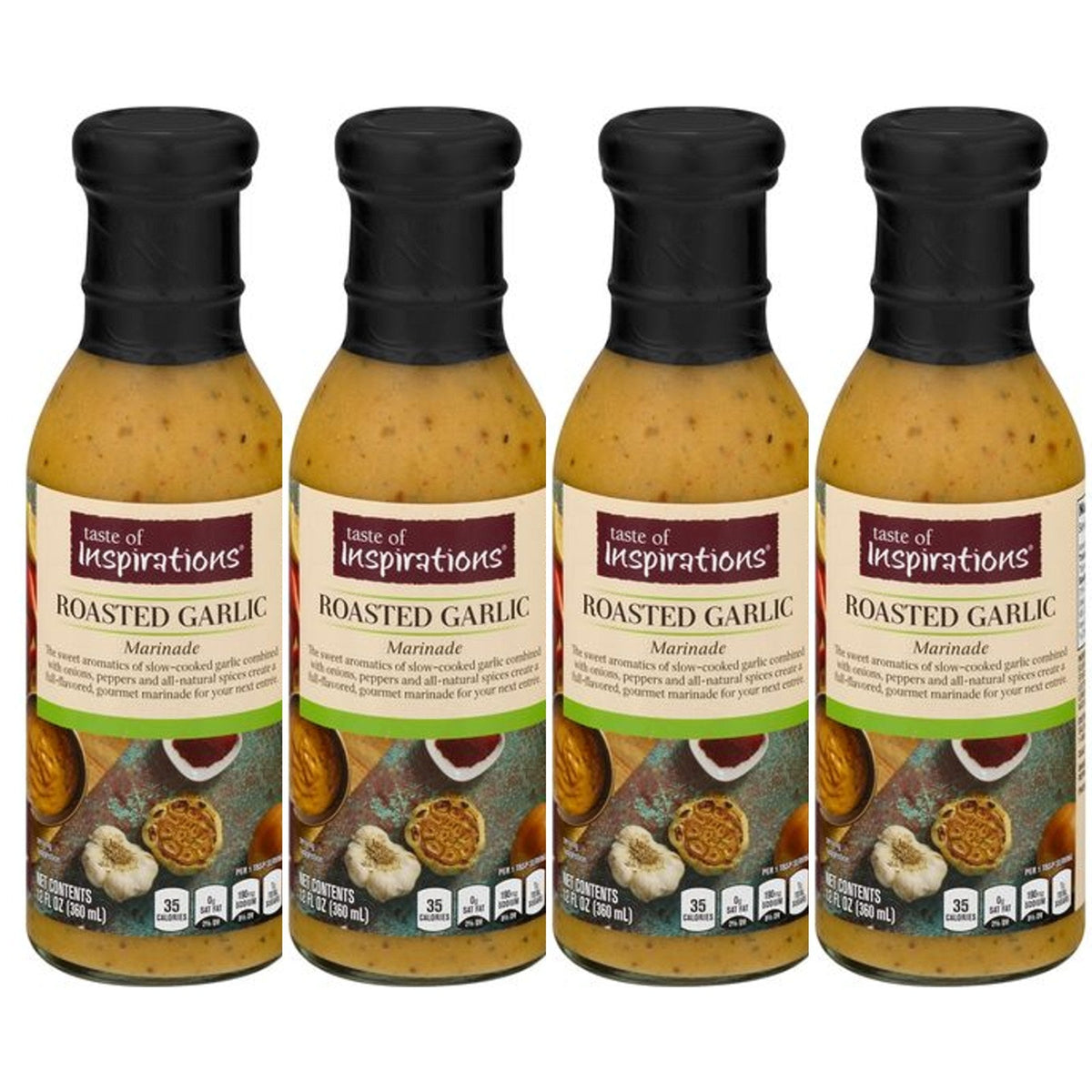 4 bottles of Taste of Inspirations Roasted Garlic Marinade Sauce, 12 oz