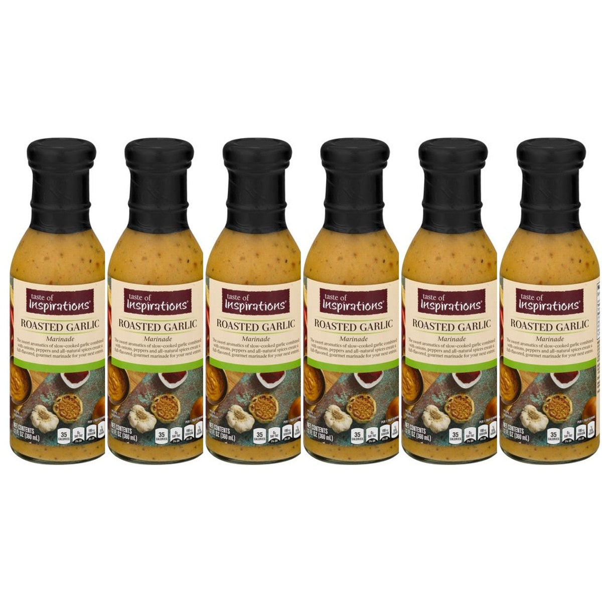 6 bottles of Taste of Inspirations Roasted Garlic Marinade Sauce, 12 oz