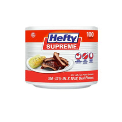 Hefty Supreme 12" Oval Foam Platters 100 count styrofoam large paper