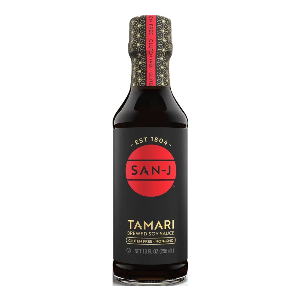 San-J Tamari Gluten Free Brewed Soy Sauce, 10 oz