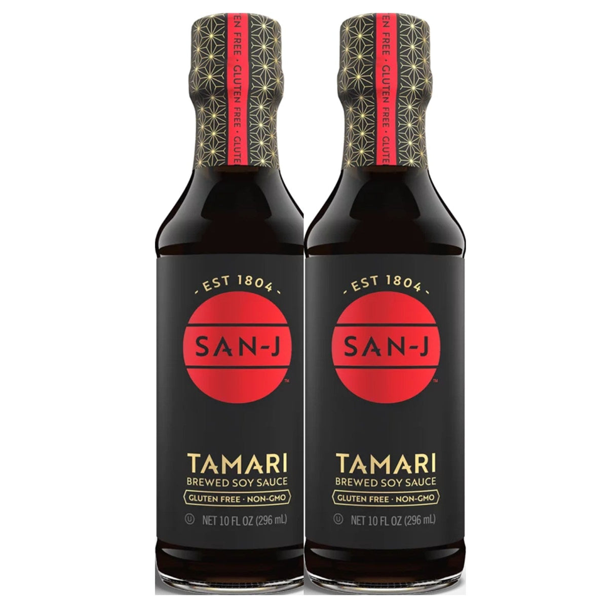2 bottles of San-J Tamari Gluten Free Brewed Soy Sauce, 10 oz