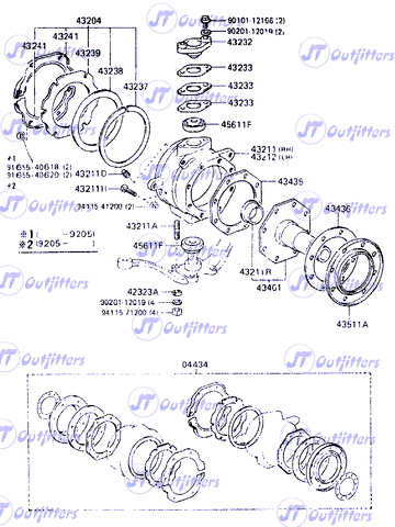 Axle Knuckle Rebuild Kit for Toyota Land Cruiser FJ70 90-99 HZJ75 FJ75 FZJ75