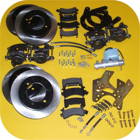 Front & Rear Disc Brake Conversion Kit Master Cyl for Toyota Land Cruiser FJ43 FJ45 W/ FULL FLOATER