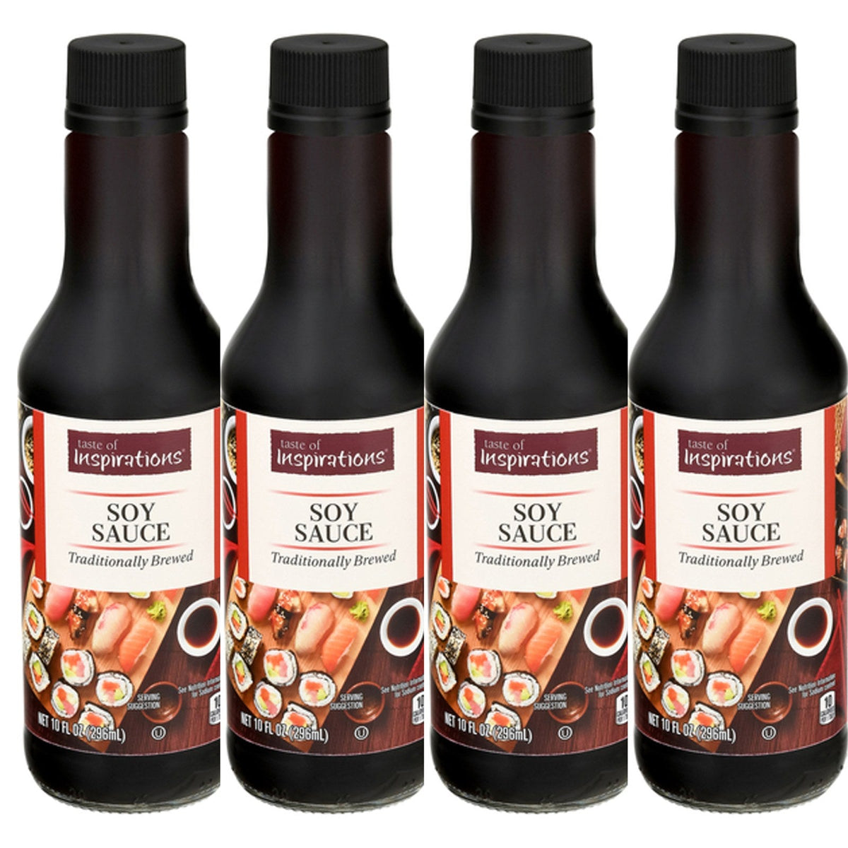 4 bottles of Taste of Inspirations Traditionally Brewed Soy Sauce, 10 oz