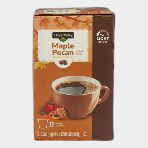 Clover Valley Maple Pecan Flavored Ground Coffee Pods, 12 ct, 4.25 oz