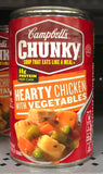 12 Campbell's CHUNKY Hearty Chicken with Vegetables Soup 18.6 oz Cans FREE SHIP