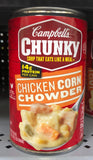 12 Campbell's CHUNKY Chicken Corn Chowder Soup 18.8 oz Cans FREE SHIP