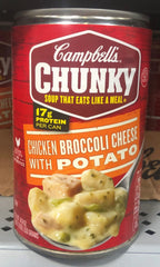 12 Campbell's CHUNKY Chicken Broccoli Cheese w Potato Soup 18.8 oz Cans FREE SHIP