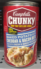 12 Campbell's CHUNKY Baked Potato with Cheddar & Bacon Bits Soup 18.8 oz Cans