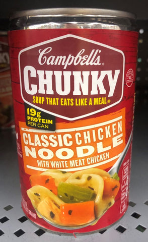 12 Campbell's CHUNKY Classic Chicken Noodle Soup 18.6 oz Cans FREE SHIP