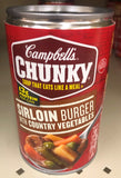 12 Campbell's CHUNKY Sirloin Burger w Country Vegetables Soup 18.8 oz Cans FREE SHIP