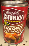 12 Campbell's CHUNKY Savory Pot Roast Soup 18.8 oz Cans FREE SHIP