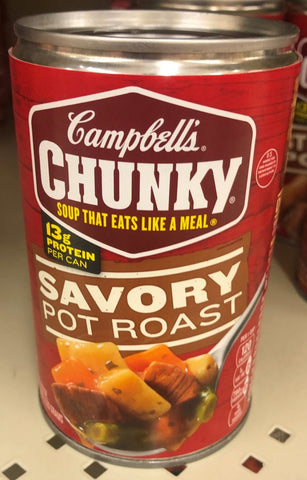 12 Campbell's CHUNKY Savory Pot Roast Soup 18.8 oz Cans FREE SHIP