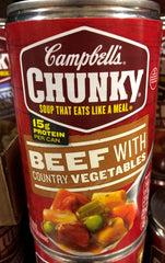 12 Campbell's CHUNKY Beef with Country Vegetables Soup 18.8 oz Cans FREE SHIP