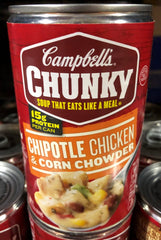 12 Campbell's CHUNKY Chipotle Chicken & Corn Chowder Soup 18.8 oz Cans FREE SHIP