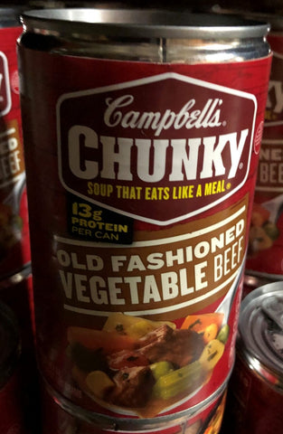 12 Campbell's CHUNKY Old Fashioned Vegetable Beef Soup 18.8 oz Cans FREE SHIP