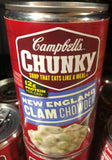 12 Campbell's CHUNKY New England Clam Chowder Soup 18.8 oz Cans FREE SHIP