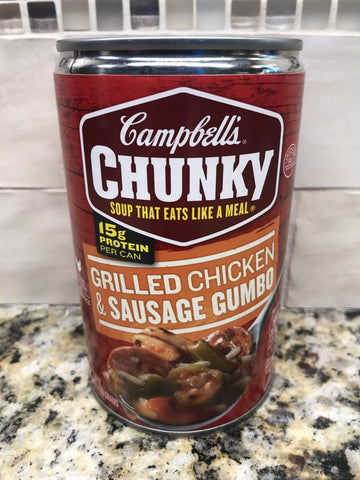 12 Campbell's CHUNKY Grilled Chicken & Sausage Gumbo Soup 18.8 oz Cans FREE SHIP