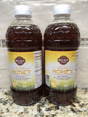 2 Bottles Wellsley Farms 100% Pure Honey 6 lbs. Contains Natural Pollen