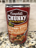 12 Campbell's CHUNKY Wicked Thai-Style Chicken with Rice & Vegetables Soup 18.6 oz Cans FREE SHIP