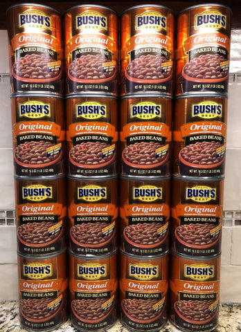 16 CANS Bush's Original Baked Beans 16.5 oz bacon brown sugar