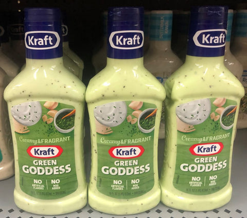 3 BOTTLES Kraft Green Goddess Salad Dressing 16 oz Cool Creamy FREE SHIP