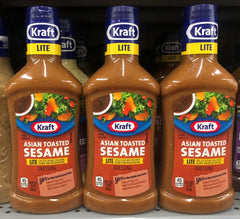 3 BOTTLES Kraft Asian Sesame Lite Salad Dressing 16 oz Reduced Fat FREE SHIP