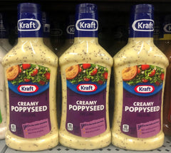 3 BOTTLES Kraft Creamy Poppyseed Salad Dressing 16 oz Sweet Tangy FREE SHIP